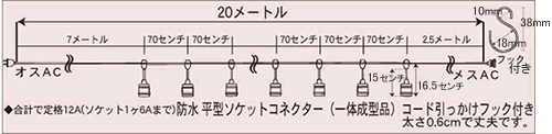 イベント用品・パーティグッズ／提灯・堤燈・ちょうちん／提灯用電気コード　16灯