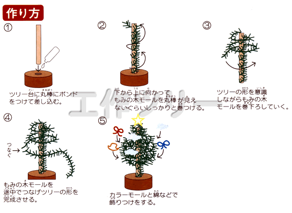 工作キット 手作りクリスマスツリー 手作り工作キット 組立工作キット 子供用 Com イベント用品とパーティーグッズの通販