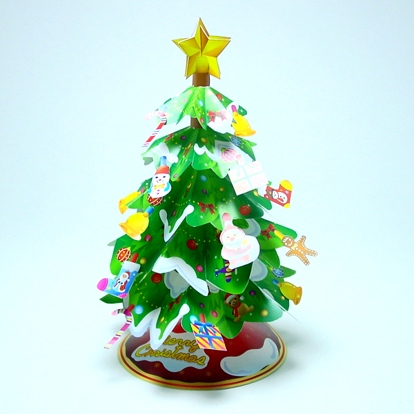 ペーパークラフト グリーンクリスマスツリー 手作りキット 手作りグッズ 子供工作アイテム イベント用品 パーティーグッズ