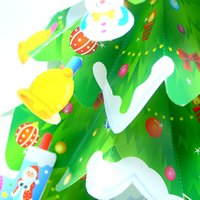 イベント用品・パーティーグッズ／手作りキット・手作りグッズ・子供工作アイテム／ペーパークラフト　グリーンクリスマスツリー