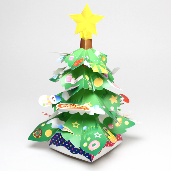 ペーパークラフト グリーンクリスマスツリー 手作りキット 手作りグッズ 子供工作アイテム イベント用品 パーティーグッズ